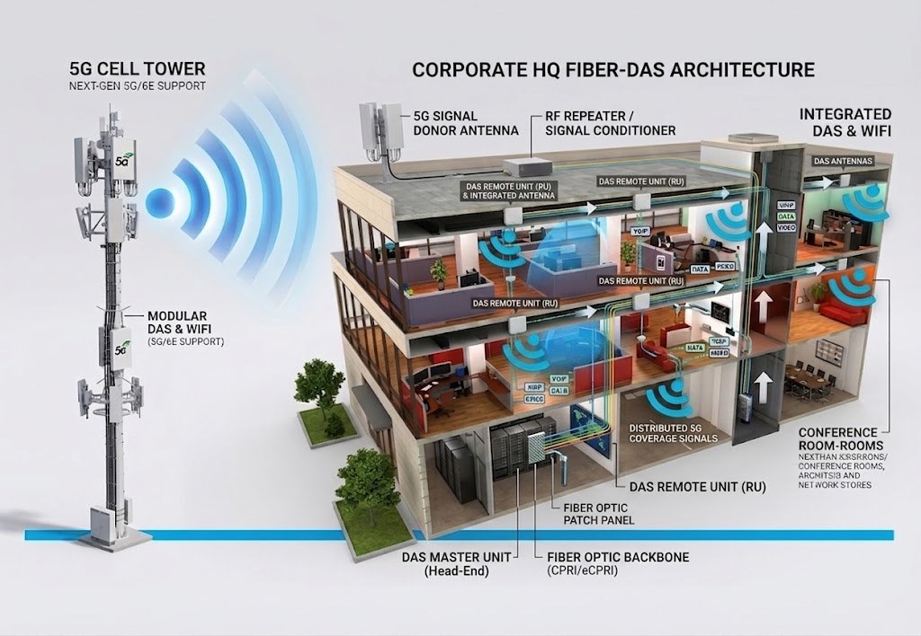 Corporate Fiber DAS architecture