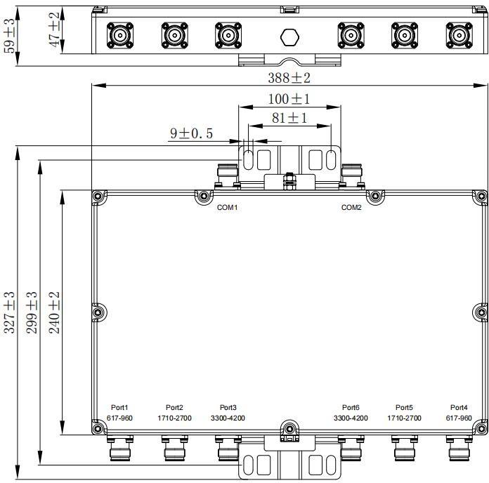 POI6004200-2X6 4G and 5G POI 617-4200MHz,6 In-2 Out